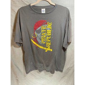 Pirate Republic Virginia Shirt Adult Extra Large‎ Grey Graphic Tee Mens